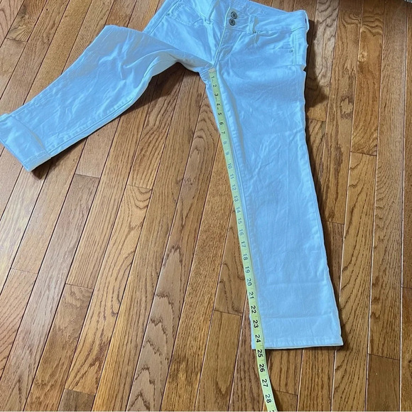 American Eagle Outfitters Women White Jeans Pants 2 Mid Rise Straight Leg Casual - Picture 11 of 16